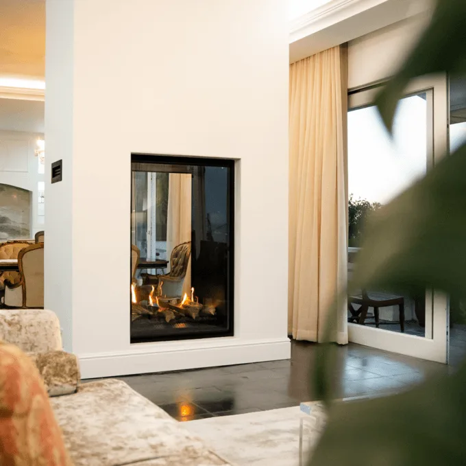 SAFIRE Pure View Skyline see-through flueless gas fireplace
