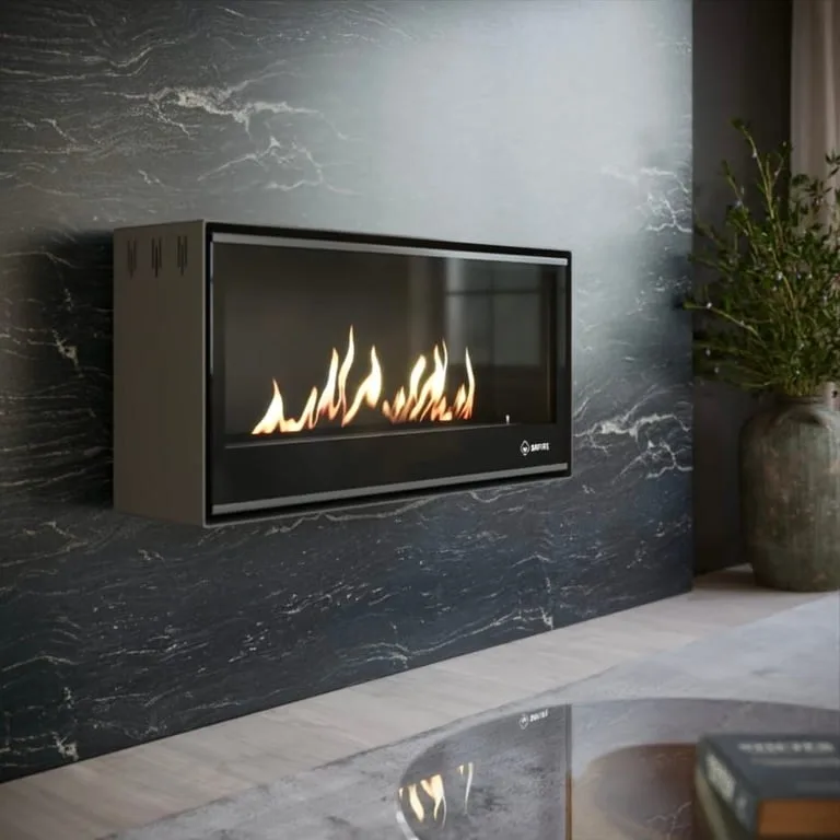 SAFIRE Pure View Horizon freestanding flueless gas fireplace