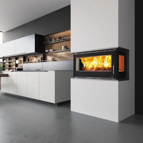 Carbel A Range triple glazing fireplace view