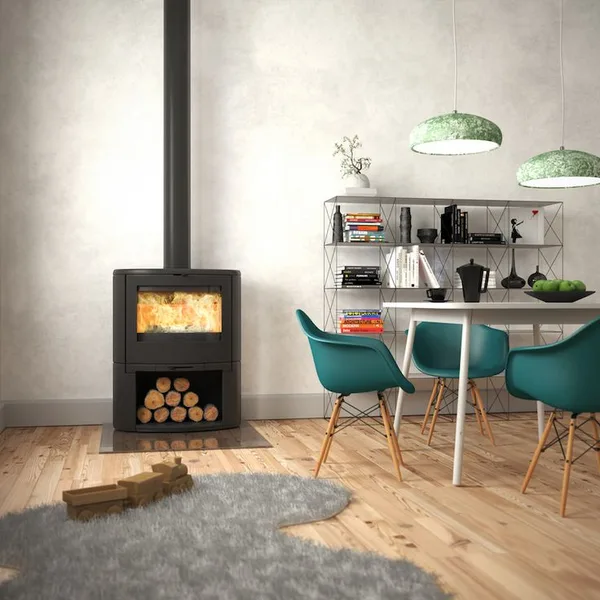 Dovre Bow freestanding fireplace in a living space