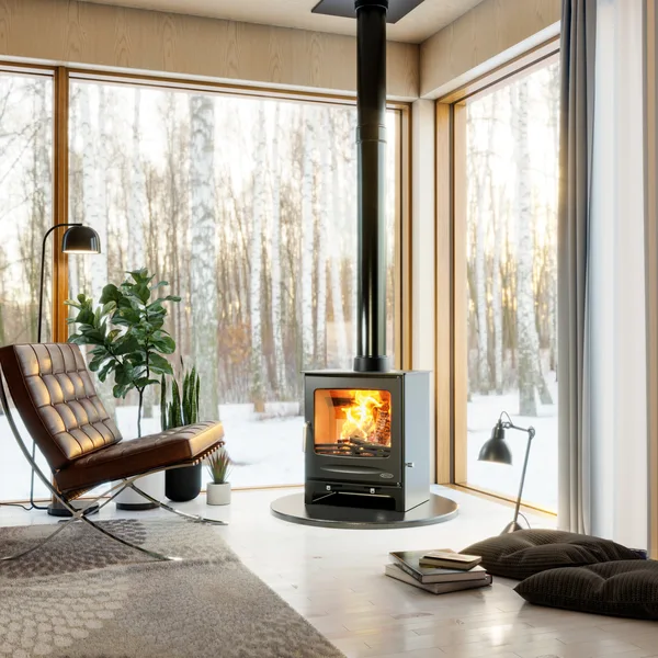 Henley Sherwood freestanding fireplace in a lifestyle interior