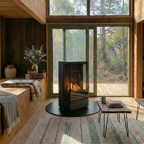 SAFIRE Ai gas fireplace in a restaurant setting